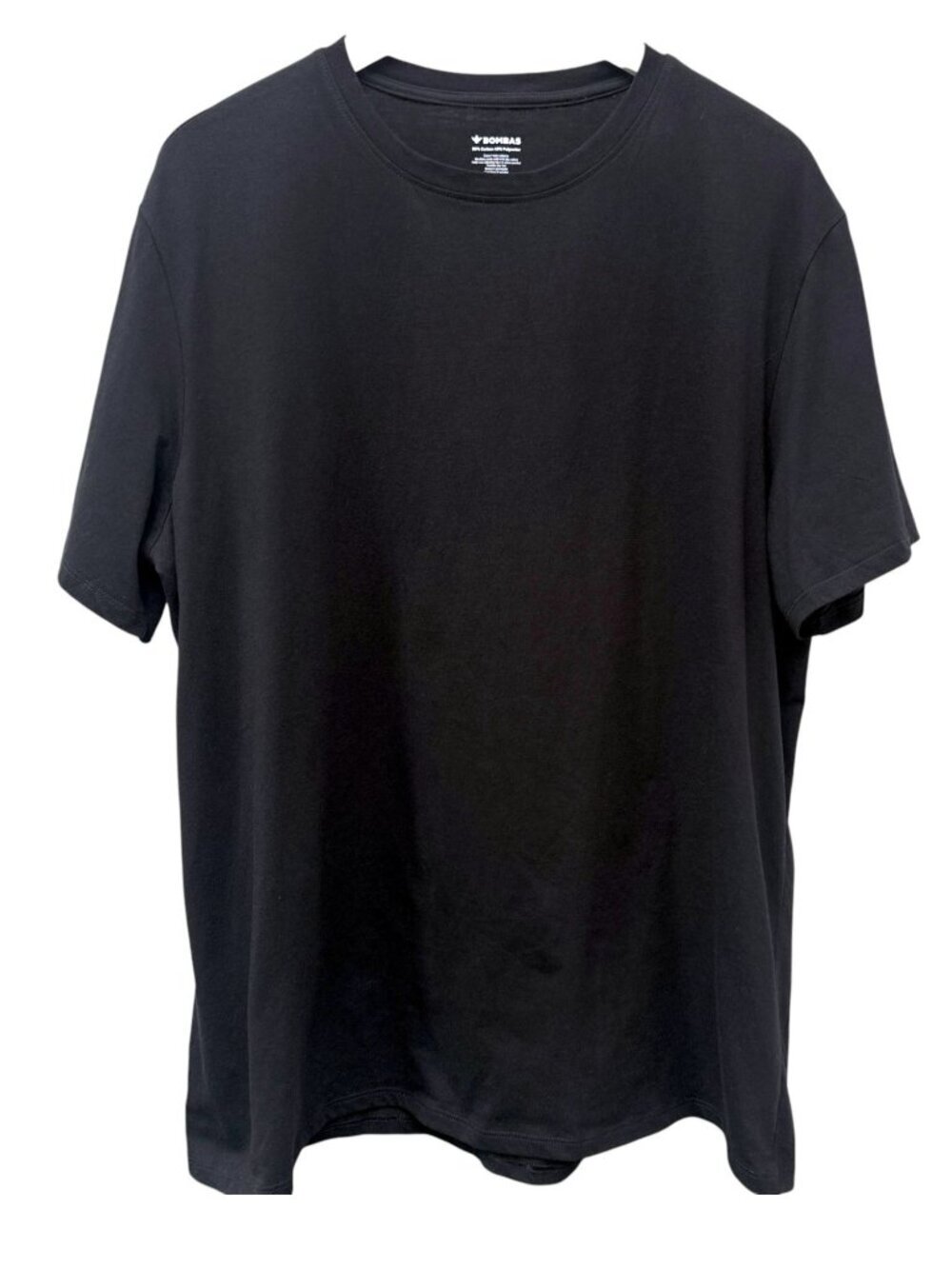 Bombas Mens Crew Neck T-Shirt  XL Black Short Sleeve Essential Tee